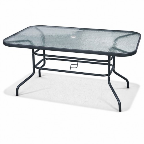 Μεταλλικό Τραπέζι Κήπου με Τζάμι Ασφαλείας Luma 120x60x70cm YLGT-024-120-ANT Ανθρακί