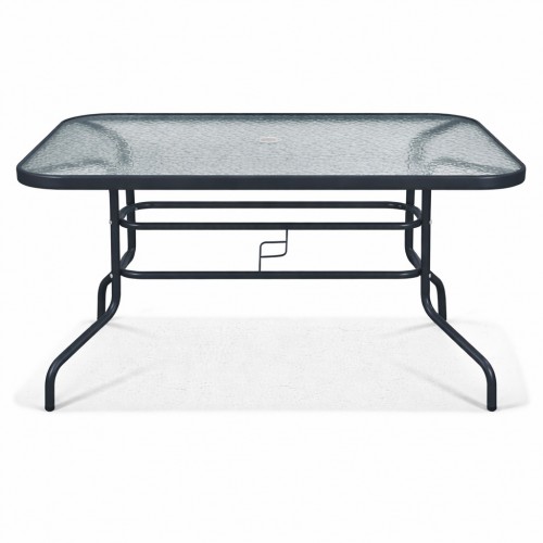 Μεταλλικό Τραπέζι Κήπου με Τζάμι Ασφαλείας Luma 120x60x70cm YLGT-024-120-ANT Ανθρακί