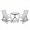 Σετ (3τμχ) Τραπέζι με Σκληρυμένο Γυαλί Ασφαλείας Ανθρακί & 2 Αποσπώμενες Καρέκλες Ανοιχτό γκρι Paros 60x60x70cm GRDANDROS-PAROS-ANTLGR