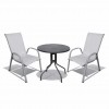 Σετ (3τμχ) Τραπέζι ανθρακί με 2 Αποσπώμενες Καρέκλες Ανοιχτό γκρι 60x60x69cm Retzo GRDANDROS-RETZO-ANTLGR