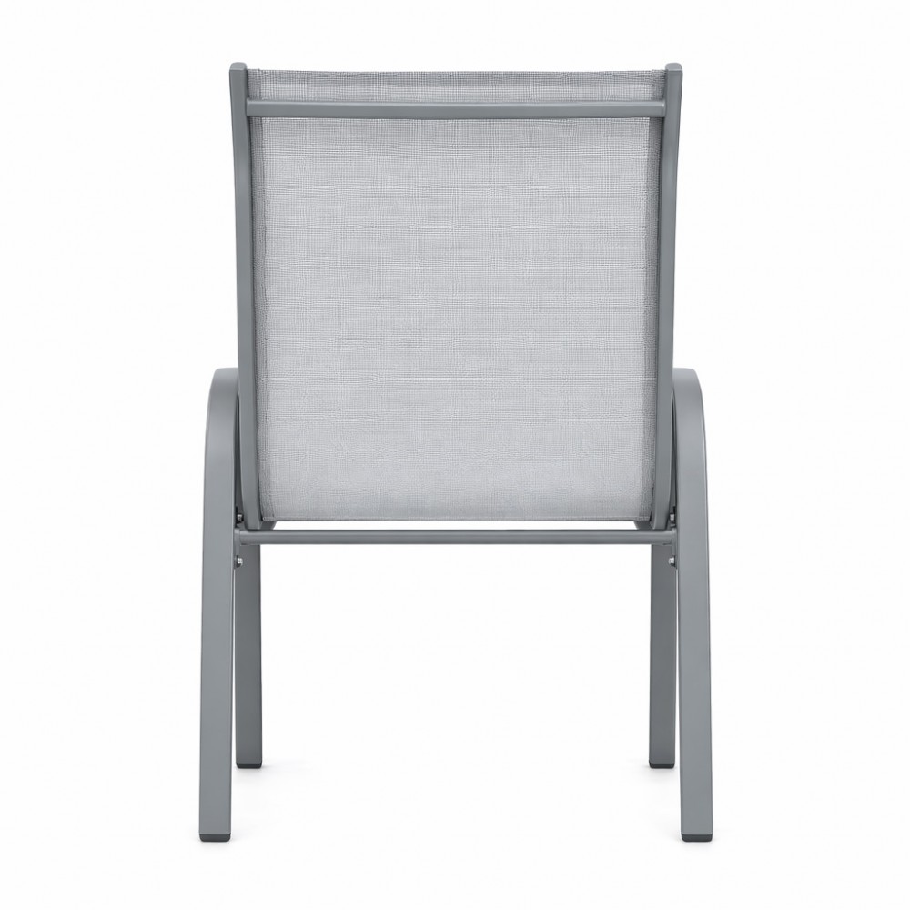 Andros Textilene Αδιάβροχη Μεταλλική Καρέκλα Κήπου Με Αποσπώμενα Πόδια 92x54x70cm Γκρι Ανοιχτό YLST-013-LGR