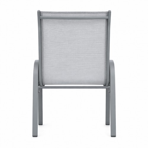 Andros Textilene Αδιάβροχη Μεταλλική Καρέκλα Κήπου Με Αποσπώμενα Πόδια 92x54x70cm Γκρι Ανοιχτό YLST-013-LGR