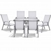 Σετ (7τμχ) Μεταλλική Τραπεζαρία Κήπου και Βεράντας με Τζάμι Ασφαλείας Luma Ανθρακί & 2 Αποσπώμενες Καρέκλες Ανοιχτό γκρι (150x90x70) GRDANDROS-LUMA-150-7-ANTLGR
