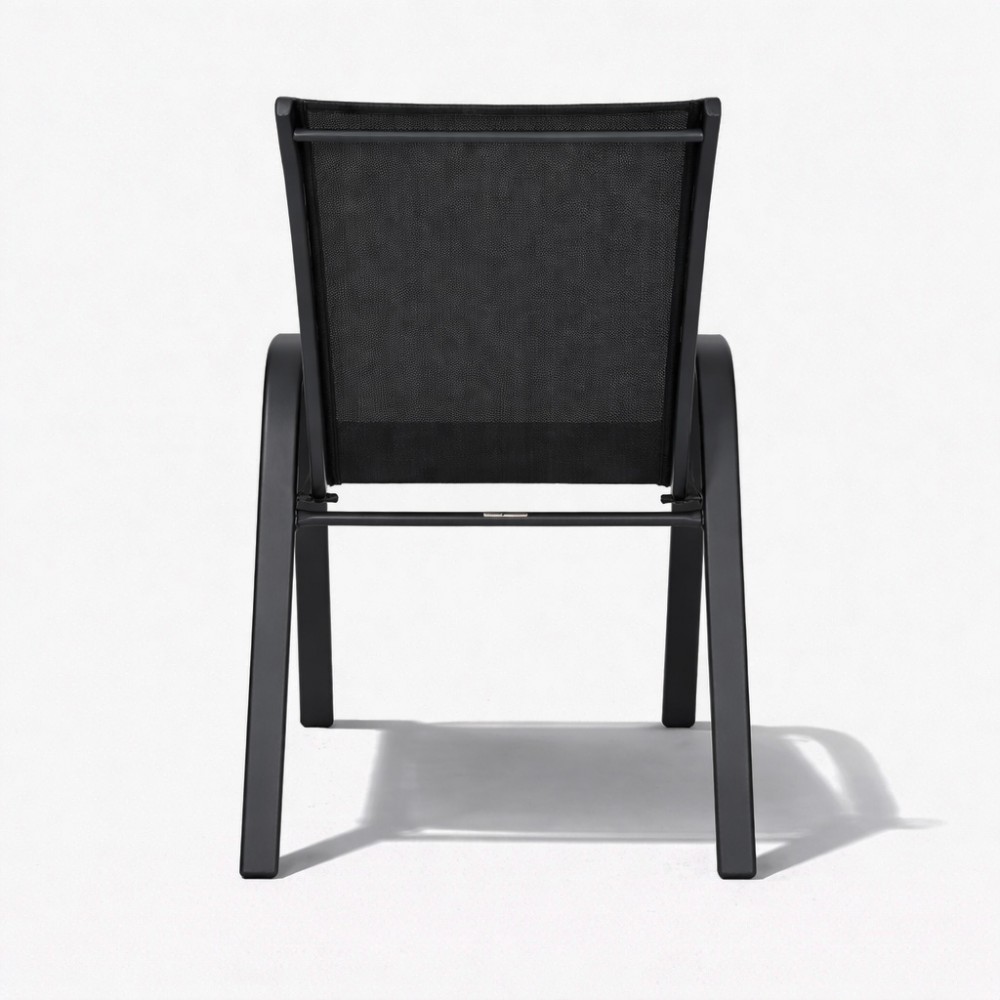 Andros Textilene Αδιάβροχη Καρέκλα Κήπου 68x54x93cm Ανθρακί με μαύρο μέταλλο CHF1131-ANTBL