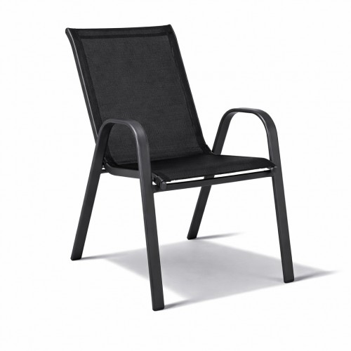 Andros Textilene Αδιάβροχη Καρέκλα Κήπου 68x54x93cm Ανθρακί με μαύρο μέταλλο CHF1131-ANTBL