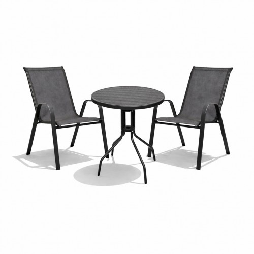Σετ (3τμχ) Τραπέζι με 2 Καρέκλες 60x60x69cm Andros GRDANDROS-RETZO-ANT Ανθρακί