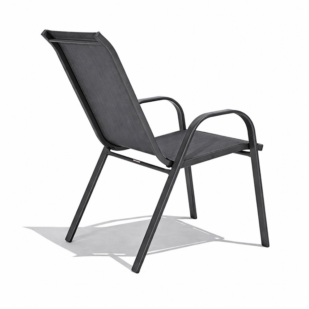 Andros Textilene Αδιάβροχη Καρέκλα Κήπου Μεταλλική 68x54x93cm Ανθρακί CHF1131-ANT 