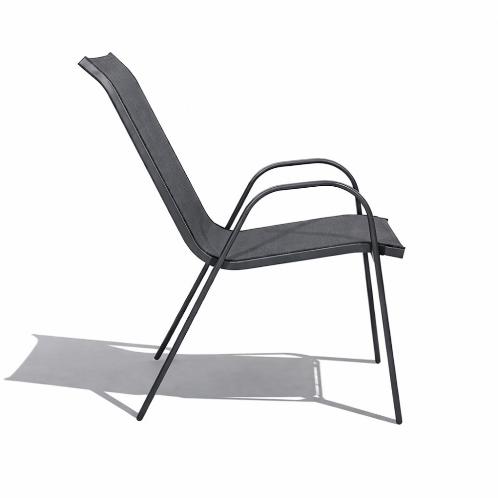 Andros Textilene Αδιάβροχη Καρέκλα Κήπου Μεταλλική 68x54x93cm Ανθρακί CHF1131-ANT 