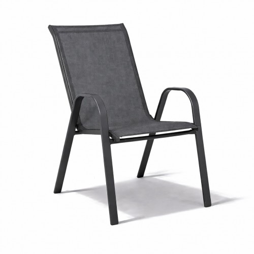 Andros Textilene Αδιάβροχη Καρέκλα Κήπου Μεταλλική CHF1131-ANT Ανθρακί