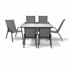 Σετ (7τμχ) Μεταλλική Τραπεζαρία Κήπου και Βεράντας με Τζάμι Ασφαλείας Luma (150x90x70) GRDANDROS-LUMA-150-7-ANT Ανθρακί