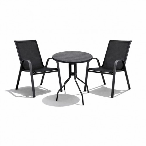 Σετ (3τμχ) Τραπέζι με 2 Καρέκλες 60x60x69cm Andros GRDANDROS-RETZO-BL Μαύρο