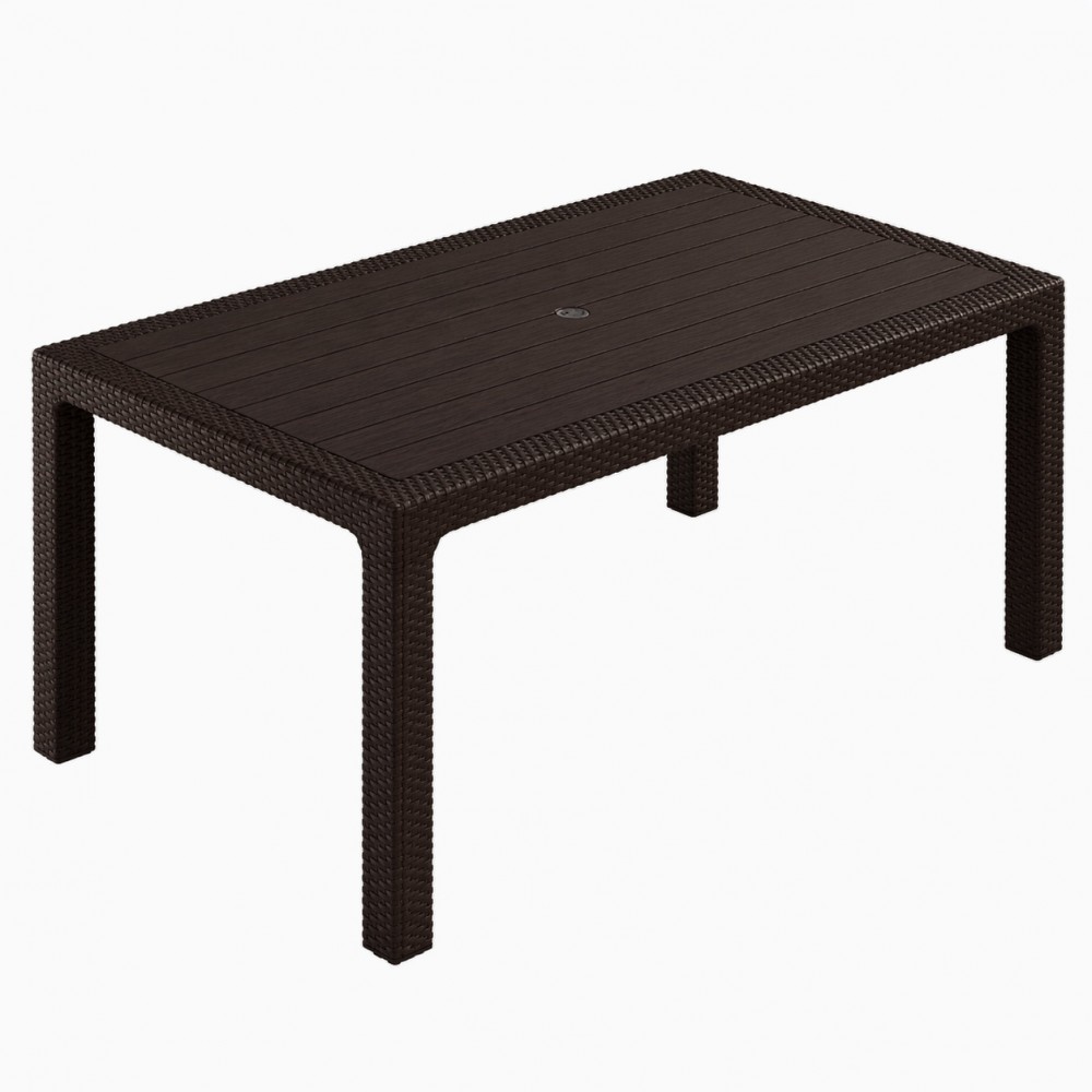 Σετ (7τμχ) Τραπεζαρία κήπου και Βεράντας Rattan (150x90x75) GRDANDROS-RATTAN-150-7-BR Καφέ