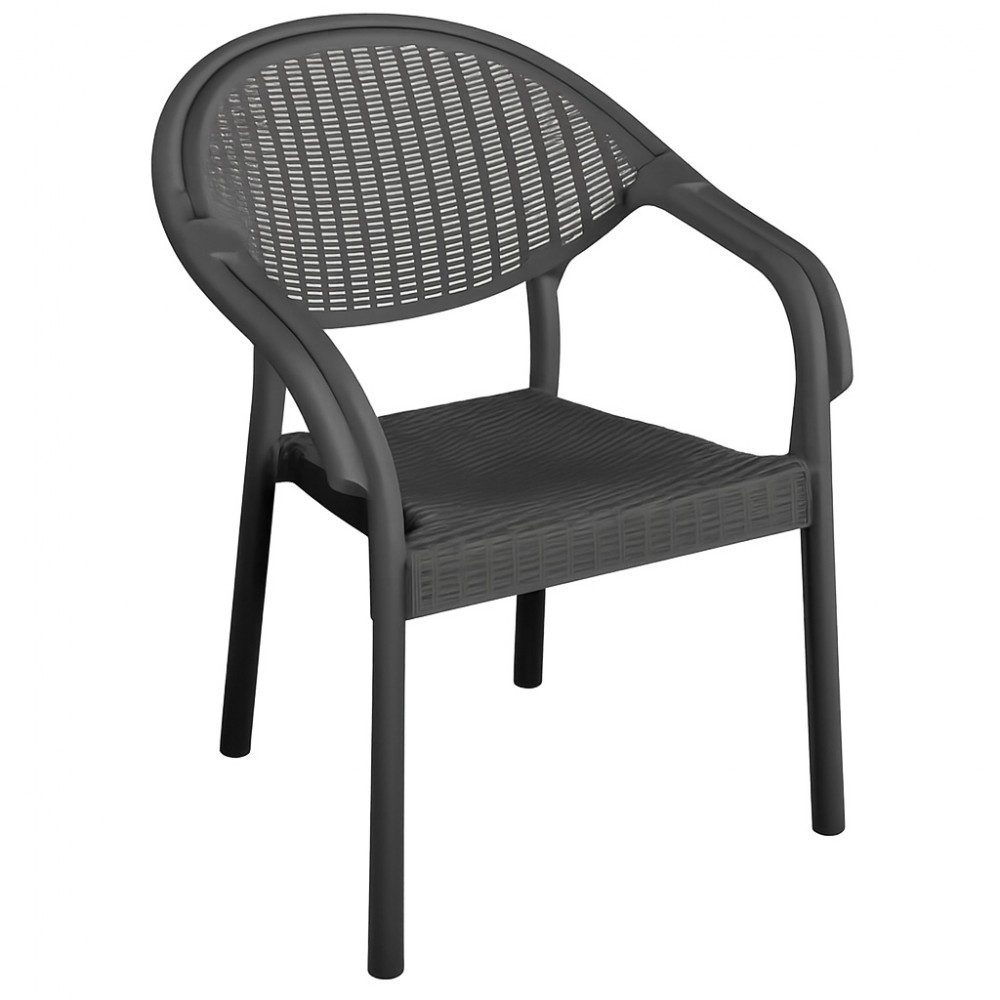 Σετ (5τμχ) Μεταλλική Τραπεζαρία Κήπου και Βεράντας με Τζάμι Ασφαλείας Luma (120x70x70cm) GRDATLANTIS-LUMA-5-ANT Ανθρακί