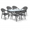 Σετ (7τμχ)  Μεταλλική Τραπεζαρία Κήπου και Βεράντας με Τζάμι Ασφαλείας Luma (150x90x70) GRDATLANTIS-LUMA-150-7-ANT Ανθρακί