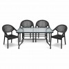 Σετ (5τμχ) Μεταλλική Τραπεζαρία Κήπου και Βεράντας με Τζάμι Ασφαλείας Luma (120x70x70cm) GRDATLANTIS-LUMA-5-ANT Ανθρακί