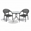 Σετ (3τμχ) Τραπέζι με Τζάμι Ασφαλείας & 2 Καρέκλες Atlantis 60x60x70cm GRDATLANTIS-PAROS-ANT Ανθρακί