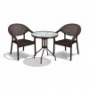 Σετ (3τμχ) Τραπέζι με Τζάμι Ασφαλείας & 2 Καρέκλες Atlantis 60x60x70cm GRDATLANTIS-PAROS-BR Καφέ