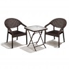Σετ (3τμχ) Πτυσσόμενο Τραπέζι με Τζάμι Ασφαλείας & 2 Καρέκλες Atlantis 50x50x70cm GRDATLANTIS-SAMOS-BR Καφέ