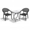 Σετ (3τμχ) Πτυσσόμενο Τραπέζι με Τζάμι Ασφαλείας & 2 Καρέκλες Atlantis 50x50x70cm GRDATLANTIS-SAMOS-ANT Ανθρακί