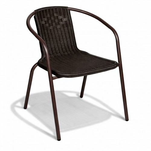 Camel Καρέκλα κήπου μεταλλική wicker καφέ CH9634