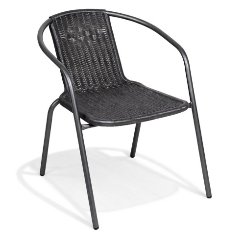 Camel Καρέκλα κήπου μεταλλική wicker Γκρι CH9635