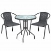 Σετ (3τμχ) Τραπέζι με 2 Καρέκλες 60x60x70 Paros GRDWICKER-PAROS-GR Γκρι