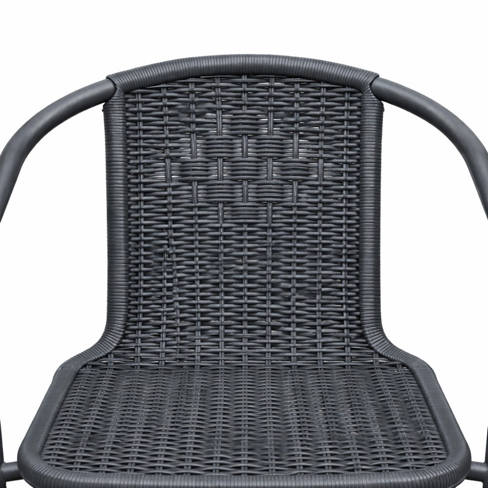 Camel Καρέκλα κήπου μεταλλική wicker Γκρι CH9635 Camel Καρέκλα κήπου μεταλλική wicker Γκρι CH9635