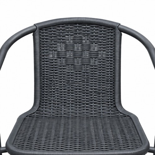 Camel Καρέκλα κήπου μεταλλική wicker Γκρι CH9635