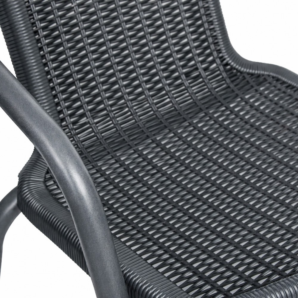 Camel Καρέκλα κήπου μεταλλική wicker Γκρι CH9635 Camel Καρέκλα κήπου μεταλλική wicker Γκρι CH9635