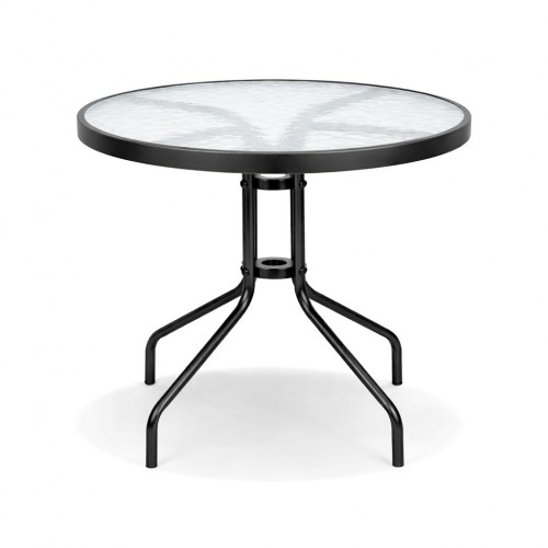 Τραπέζι κήπου στρογγυλό Paros μεταλλικό (60x60x70cm) Γκρι TB1001