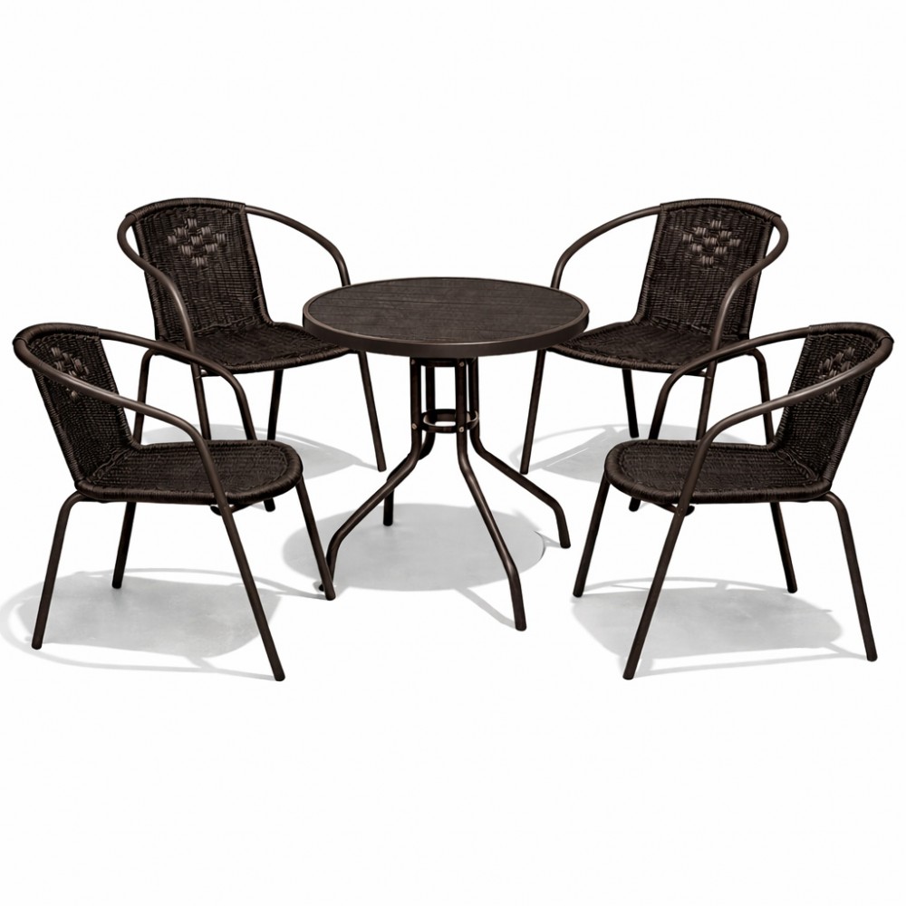 Σετ (5τμχ) Τραπεζαρία κήπου και Βεράντας Retzo (60x60x70) GRD9634-RETZO-5-BR Καφέ Σετ (5τμχ) Τραπεζαρία κήπου και Βεράντας Retzo (60x60x70) GRD9634-RETZO-5-BR Καφέ