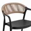 Πολυθρόνα-Καρέκλα Clelia PP/PE με Μαύρο Σκελετό & Μπεζ Πλάτη 54x55.5x77cm CH551-BGBL