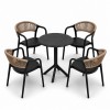 Σετ (5τμχ) Τραπέζι με 4 Καρέκλες 60x60x70 Clelia GRDCLELIA-TB018-5-BL Μαύρο