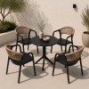 Σετ (5τμχ) Τραπέζι με 4 Καρέκλες 60x60x70 Clelia GRDCLELIA-TB018-5-BL Μαύρο