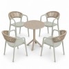 Σετ (5τμχ) Τραπέζι με 4 Καρέκλες 60x60x70 Clelia GRDCLELIA-TB018-5-OLBG Απαλό χακί - Μπεζ
