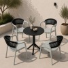 Σετ (5τμχ) Τραπέζι με 4 Καρέκλες 60x60x70 Clelia GRDCLELIA-TB018-5-OLBL Απαλό χακί - Μαύρο