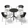 Σετ (5τμχ) Τραπέζι με 4 Καρέκλες 60x60x70 Clelia GRDCLELIA-TB018-5-OLBL Απαλό χακί - Μαύρο