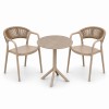 Σετ (3τμχ) Τραπέζι με 2 Καρέκλες 60x60x70 Clelia GRDCLELIA-TB018-BG Μπεζ