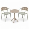 Σετ (3τμχ) Τραπέζι με 2 Καρέκλες 60x60x70 Clelia GRDCLELIA-TB018-OLBG Απαλό χακί - Μπεζ