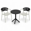 Σετ (3τμχ) Τραπέζι με 2 Καρέκλες 60x60x70 Clelia GRDCLELIA-TB018-OLBL Απαλό χακί - Μαύρο