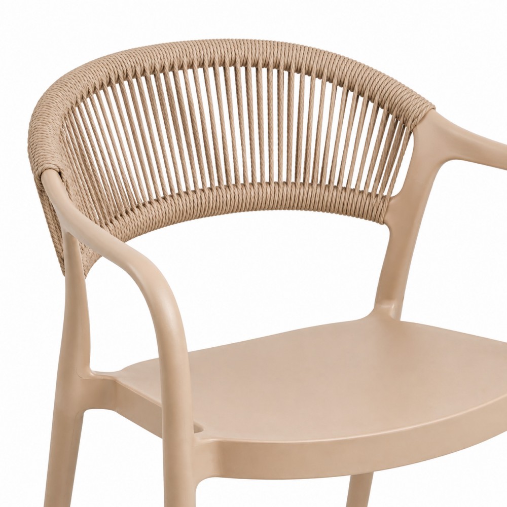 Πολυθρόνα-Καρέκλα Clelia PP/PE με Μπεζ Σκελετό & Μπεζ Πλάτη 54x55.5x77cm CH551-BG
