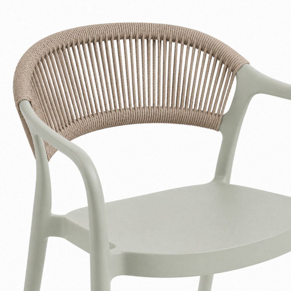 Πολυθρόνα-Καρέκλα Clelia PP/PE με Απαλό Χακί Σκελετό & Μπεζ Πλάτη 54x55.5x77cm CH551-OLBG