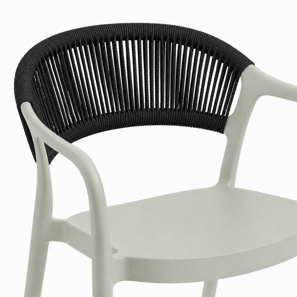 Πολυθρόνα-Καρέκλα Clelia PP/PE με Απαλό Χακί Σκελετό & Μαύρη Πλάτη 54x55.5x77cm CH551-OLBL