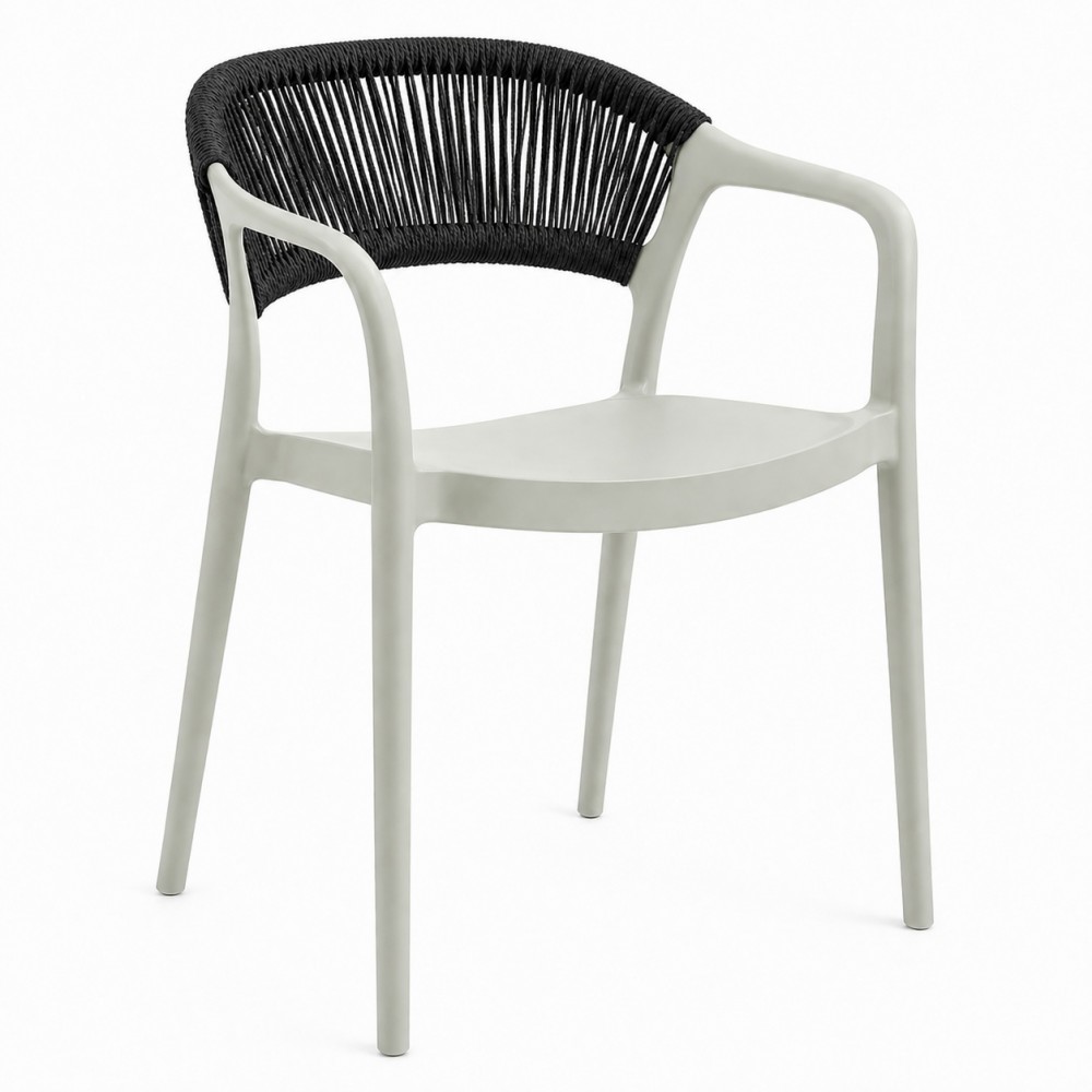 Πολυθρόνα-Καρέκλα Clelia PP/PE με Απαλό Χακί Σκελετό & Μαύρη Πλάτη 54x55.5x77cm CH551-OLBL