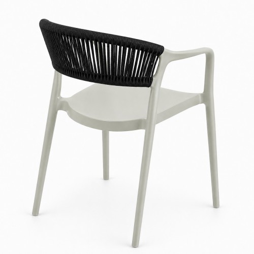 Πολυθρόνα-Καρέκλα Clelia PP/PE με Απαλό Χακί Σκελετό & Μαύρη Πλάτη 54x55.5x77cm CH551-OLBL