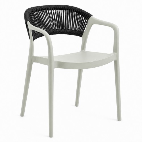 Πολυθρόνα-Καρέκλα Clelia PP/PE με Απαλό Χακί Σκελετό & Μαύρη Πλάτη 54x55.5x77cm CH551-OLBL