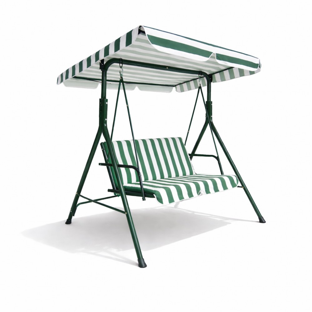 Isla Διθέσια Μεταλλική Αιωρούμενη Κούνια-Καρέκλα Εξωτερικού Χώρου SCH-C1007 Πράσινο-Λευκό