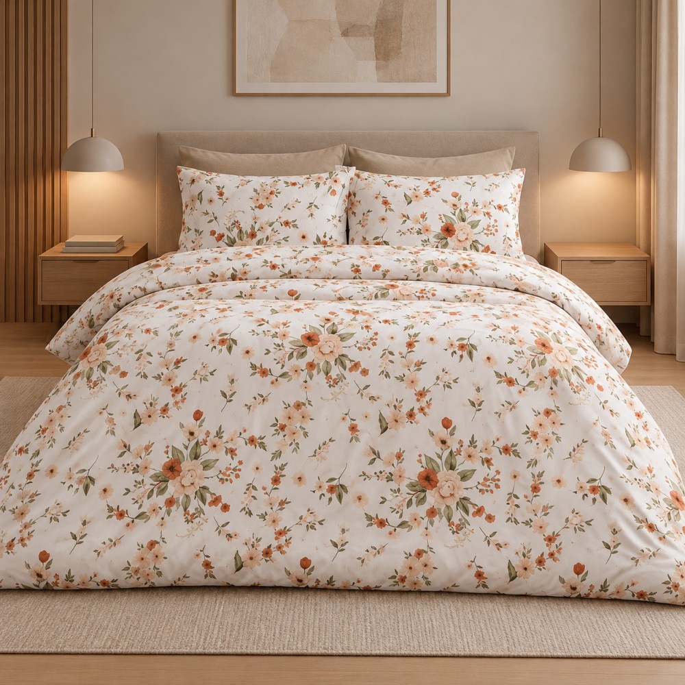 Υπέρδιπλη Σετ Παπλωματοθήκη Blossom 220X240cm 4τμχ DC700-1