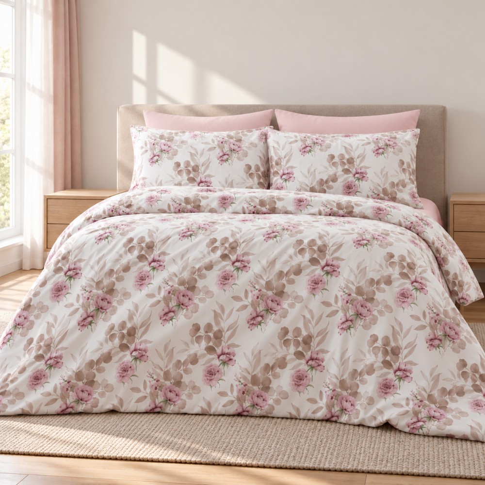 Υπέρδιπλη Σετ Παπλωματοθήκη Blossom 220X240cm 4τμχ DC700-6