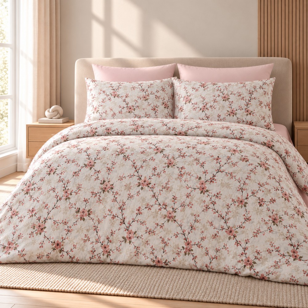 Υπέρδιπλη Σετ Παπλωματοθήκη Blossom 220X240cm 4τμχ DC700-8